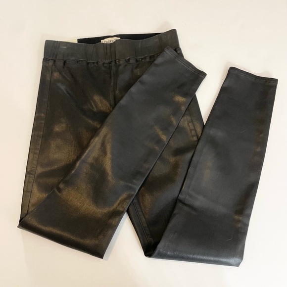 L’Agence Rochelle Coated High Rise Pull On Skinny Jeans Sz M Black - Picture 10 of 10